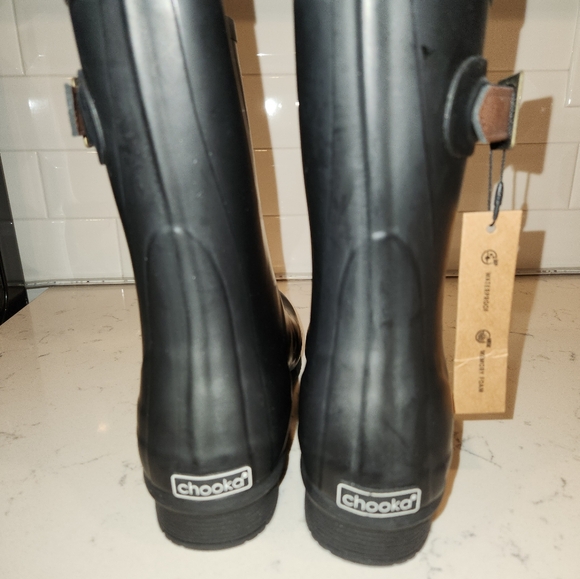 Chooka Downtown Mid Waterproof Rain Boots, Black, Women's 8 - Picture 4 of 6